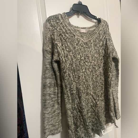 Altar’d State Green White Knit Sweater Size Medium - Picture 4 of 7